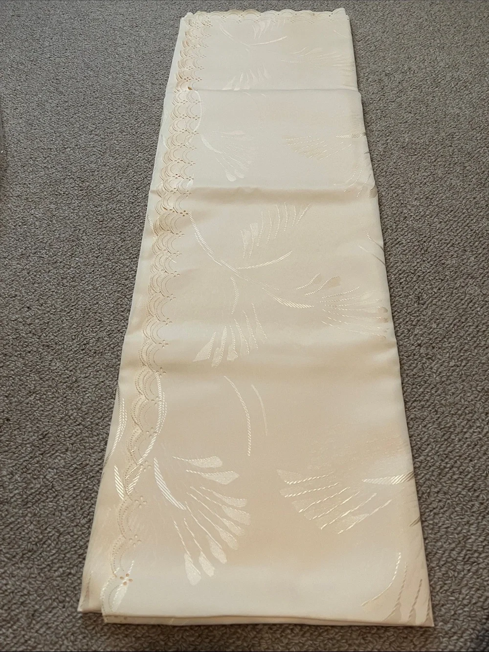 Rectangular Polish Table Cloth Floral Light Orange